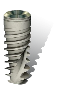 Vue 3D d'un implant dentaire